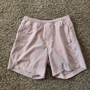 Birddogs Shorts Mens M Red Striped Drawstring Lined Stretch Boom Boomstick